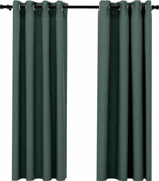 VidaXL Zatemňovací závěsy s kroužky vzhled lnu 2 ks 140x175 cm [321152] Barva: Béžová