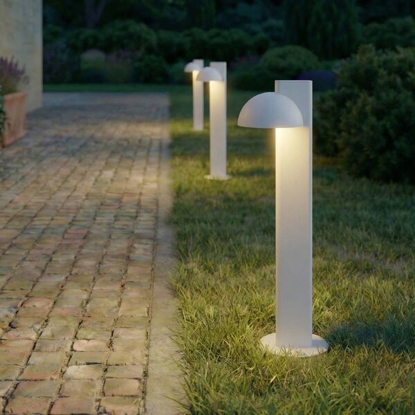 Lucande LED osvětlení cesty Velira, světle šedé, 77 cm, 1 žárovka, IP44, Hliník / šedá / zinek, kov, Moderní