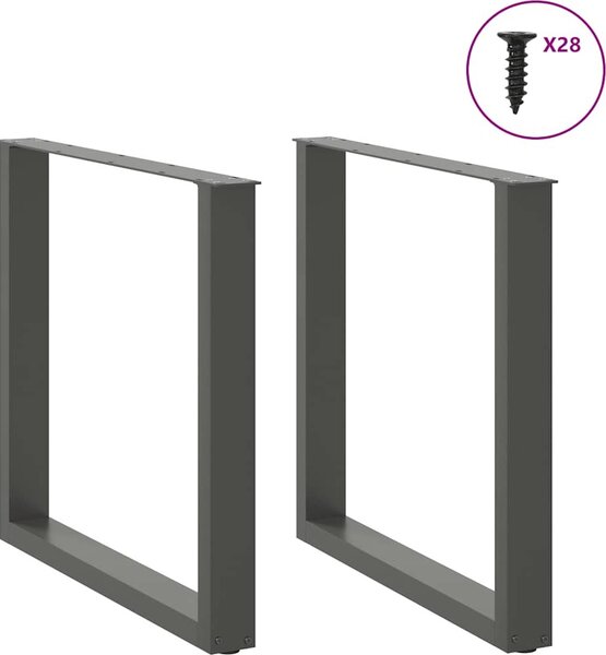 VidaXL Nohy k jídelnímu stolu ve tvaru U, 2 ks, ocel, 80 x (72-73) cm, ocel [4013190] Barva: Černá