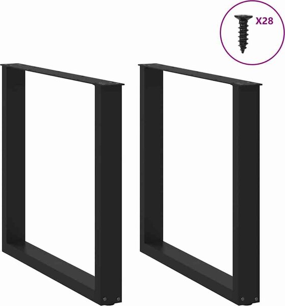 VidaXL Nohy k jídelnímu stolu ve tvaru U, 2 ks, ocel, 80 x (72-73) cm, ocel [4013190] Barva: Černá
