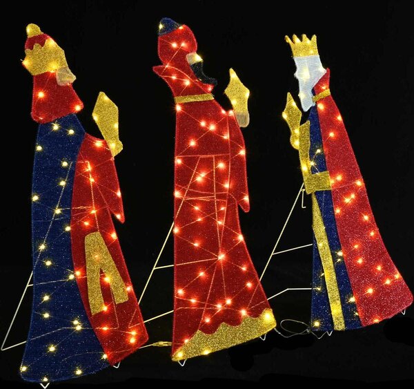 VidaXL 3 králové vánoční osvětlení 3 ks LED Teplá bílá 105 cm [4019490]