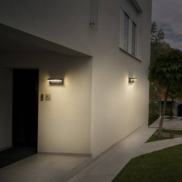 OSRAM nástěnné světlo ENDURA STYLE ROBUST, senzor, tmavě šedá IP54, Hliník / šedá / zinek, Hliník, Moderní, Nástěnné bodové svítidlo