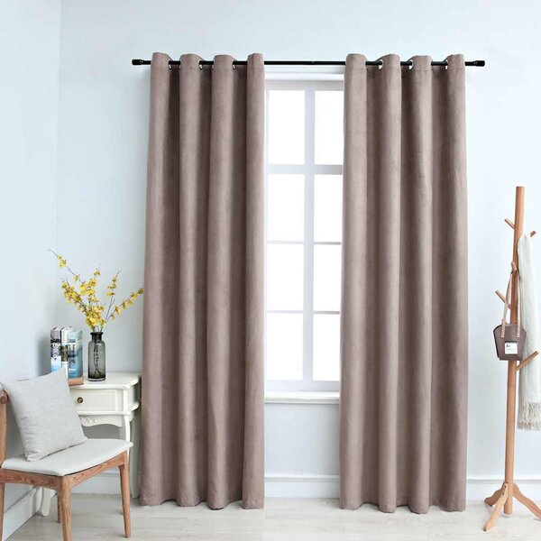 VidaXL Zatemňovací závěsy s kovovými kroužky 2 ks 140 x 225 cm [134459] Barva: taupe