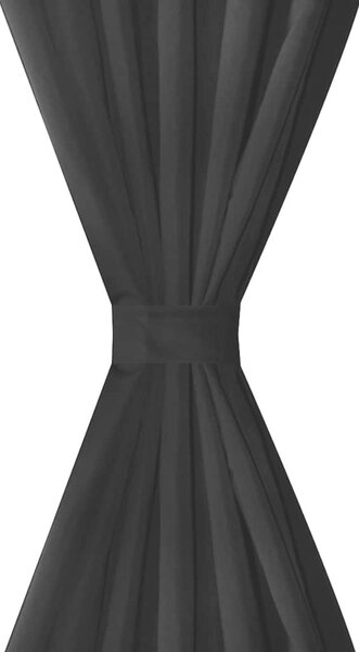 VidaXL Mikrosaténové závěsy s poutky, 2 ks, 140x225 cm, [130360] Barva: Černá