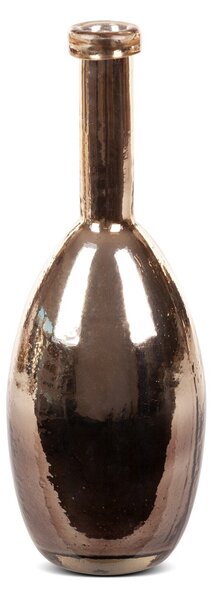 DEKORAČNÍ SKLENĚNÁ VÁZA DALIA (02) (FI) 11X31 CM BRONZOVÁ