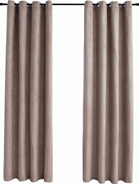 VidaXL Zatemňovací závěsy s kovovými kroužky 2 ks 140 x 225 cm [134459] Barva: taupe