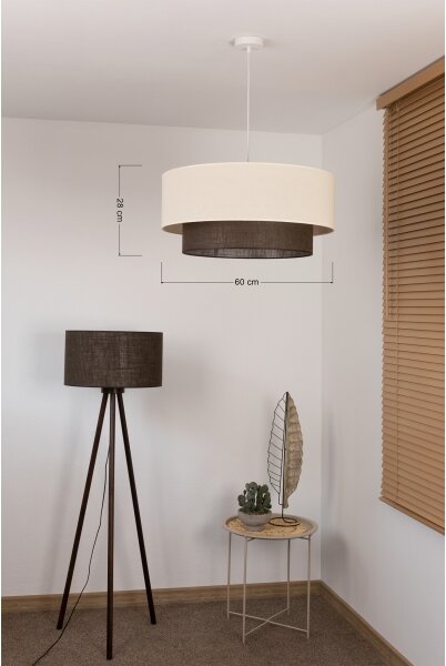 Brilagi - LED Lustr na lanku BOHO STYLE 3xE27/15W/230V pr. 60 cm krémová/hnědá