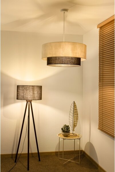 Brilagi - LED Lustr na lanku BOHO STYLE 3xE27/15W/230V pr. 60 cm krémová/hnědá