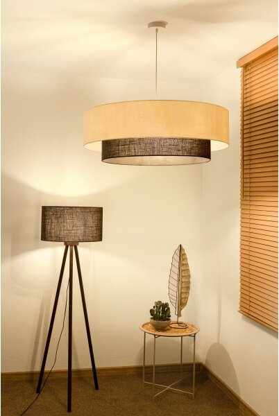 Brilagi - LED Lustr na lanku BOHO STYLE 3xE27/15W/230V pr. 80 cm krémová/hnědá