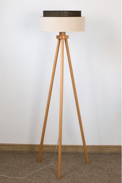 Brilagi - LED Stojací lampa BOHO STYLE 1xE27/15W/230V krémová/hnědá