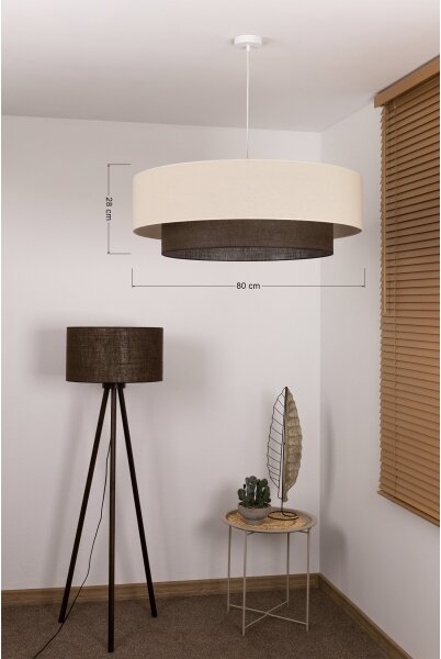 Brilagi - LED Lustr na lanku BOHO STYLE 3xE27/15W/230V pr. 80 cm krémová/hnědá