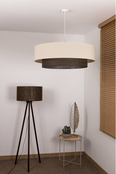 Brilagi - LED Lustr na lanku BOHO STYLE 3xE27/15W/230V pr. 80 cm krémová/hnědá