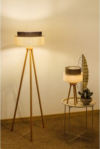 Brilagi - LED Stolní lampa BOHO STYLE 1xE27/15W/230V krémová/hnědá