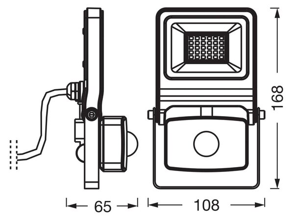 OSRAM venkovní bodové osvětlení ENDURA FLOOD, bílý, senzor 20 W 830 IP44, Bílá / opál, Hliník