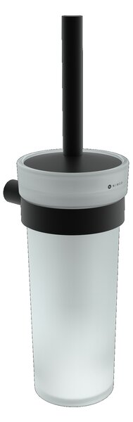 Nimco Bormo černá toaletní WC kartáč, WC štětka, skleněná nádoba BRC 11094W