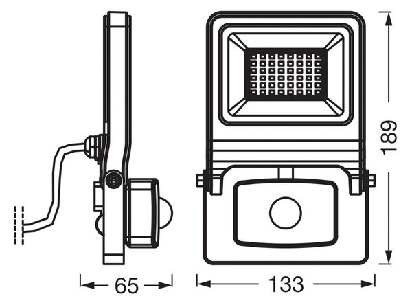 OSRAM venkovní bodové osvětlení ENDURA FLOOD, šedý, senzor 30 W 840 IP44, Hliník / šedá / zinek, Hliník