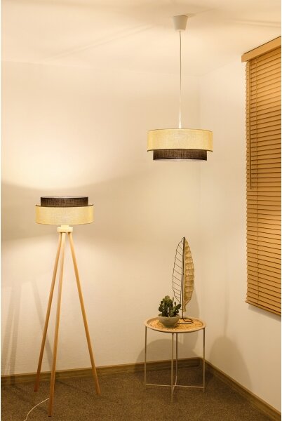 Brilagi - LED Lustr na lanku BOHO STYLE 1xE27/15W/230V pr. 40 cm krémová/hnědá