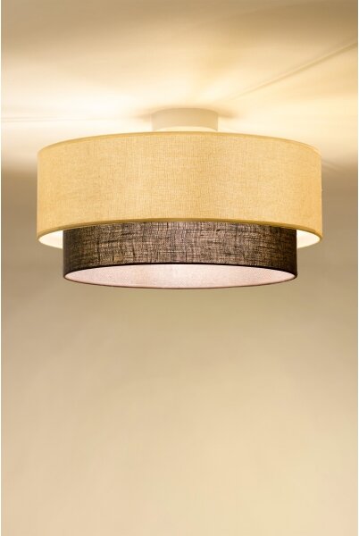 Brilagi - LED Stropní svítidlo BOHO STYLE 1xE27/15W/230V pr. 40 cm krémová/hnědá