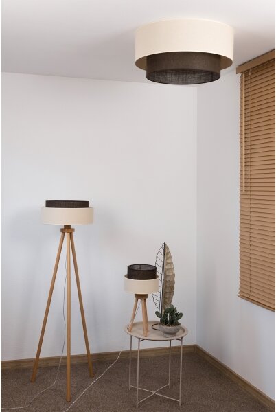 Brilagi - LED Stropní svítidlo BOHO STYLE 3xE27/15W/230V pr. 60 cm krémová/hnědá