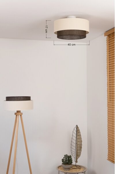 Brilagi - LED Stropní svítidlo BOHO STYLE 1xE27/15W/230V pr. 40 cm krémová/hnědá