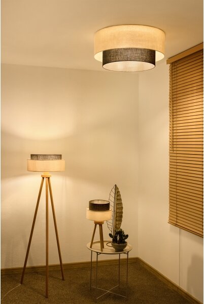 Brilagi - LED Stropní svítidlo BOHO STYLE 3xE27/15W/230V pr. 60 cm krémová/hnědá