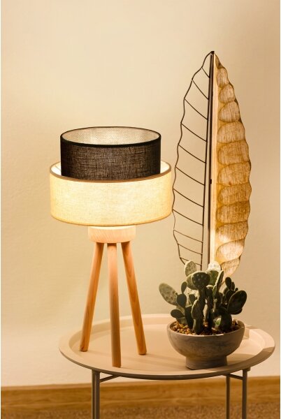 Brilagi - LED Stolní lampa BOHO STYLE 1xE27/15W/230V krémová/hnědá