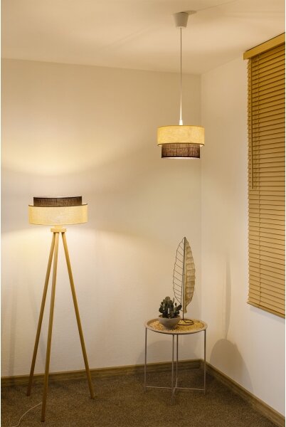 Brilagi - LED Lustr na lanku BOHO STYLE 1xE27/15W/230V pr. 25 cm krémová/hnědá