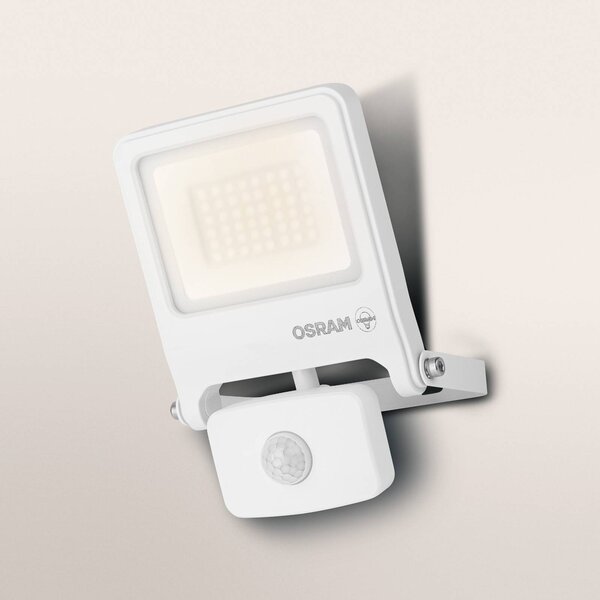 OSRAM venkovní bodové osvětlení ENDURA FLOOD, bílý, senzor 30 W 830 IP44, Bílá / opál, Hliník