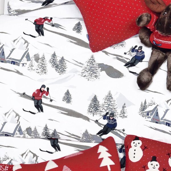 Povlečení KLASIK SOFT ski boarding bílošedá 140 x 220/70 x 90 cm