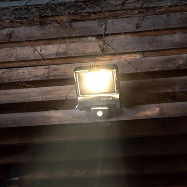 OSRAM venkovní bodové osvětlení ENDURA FLOOD, šedý, senzor 50 W 840 IP44, Hliník / šedá / zinek, Hliník