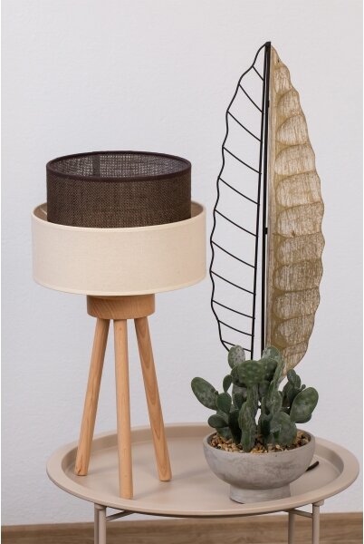 Brilagi - LED Stolní lampa BOHO STYLE 1xE27/15W/230V krémová/hnědá