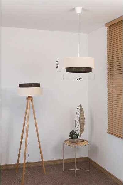 Brilagi - LED Lustr na lanku BOHO STYLE 1xE27/15W/230V pr. 40 cm krémová/hnědá