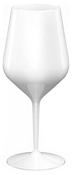 Bílá nerozbitná plastová sklenička na víno 470 ml