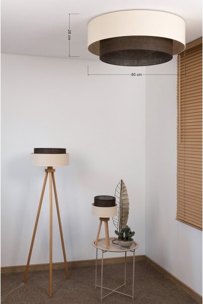 Brilagi - LED Stropní svítidlo BOHO STYLE 3xE27/15W/230V pr. 80 cm krémová/hnědá