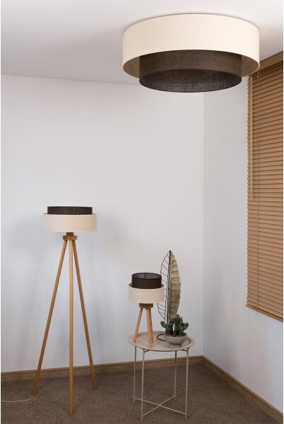 Brilagi - LED Stropní svítidlo BOHO STYLE 3xE27/15W/230V pr. 80 cm krémová/hnědá