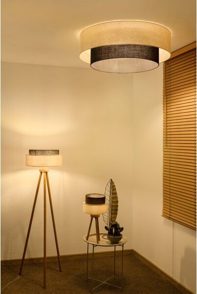 Brilagi - LED Stropní svítidlo BOHO STYLE 3xE27/15W/230V pr. 80 cm krémová/hnědá
