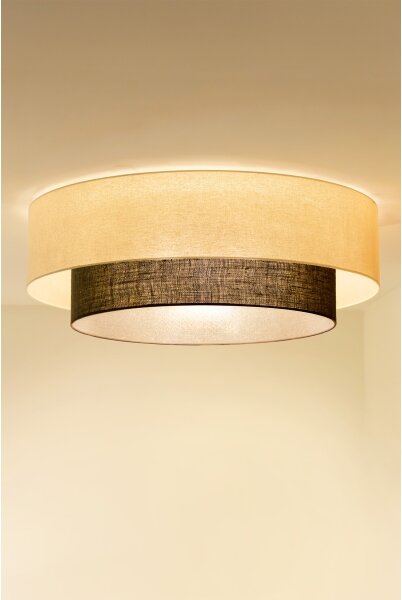 Brilagi - LED Stropní svítidlo BOHO STYLE 3xE27/15W/230V pr. 80 cm krémová/hnědá