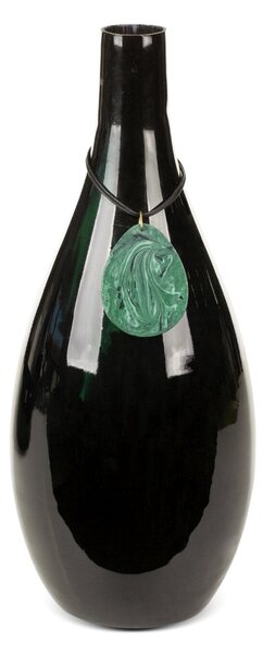 DEKORAČNÍ SKLENĚNÁ VÁZA CAPRI (01) (FI) 15 X38 CM ČERNÁ