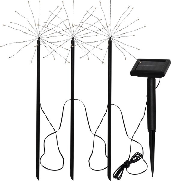 Star trading LED-Solarsticks "Firework", warmwhite, 3 sticks, black, ca.100x40 cmeach
