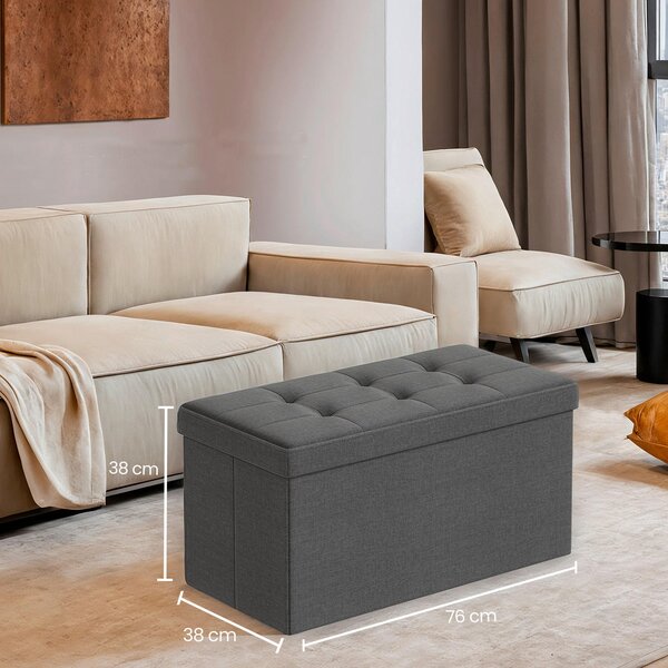 SEDACÍ BOX, textil, kompozitní dřevo, 78/38/38 cm - Taburety, Online Only