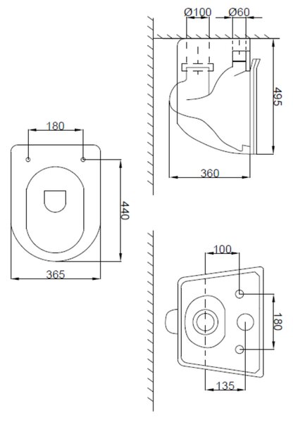 Invena Tinos, závěsná WC mísa Rimless 495x365x360 mm + SLIM toaletní sedátko s pomalým zavíráním, bílá lesklá, INV-CE-91-001-W