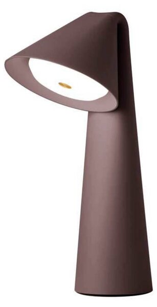 FRANDSEN LED stolní lampa na baterii Ami, hnědá, 32 cm, stmívatelné, stmívatelný, Hnědá / rez, Obývací pokoj / jídelna, kov, Moderní