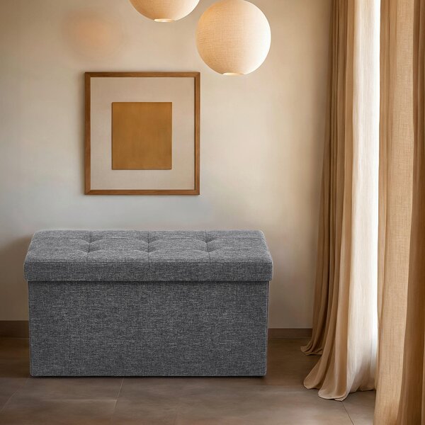 SEDACÍ BOX, textil, kompozitní dřevo, 78/38/38 cm - Taburety, Online Only