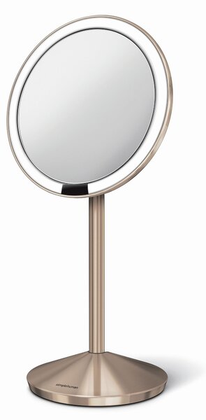 Kosmetické zrcátko Simplehuman - Sensor Tru-lux LED osvětlení, 10x zvětšení, AKU ROSE GOLD
