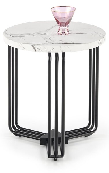 Konferenční stolek Anecca S (bílý mramor + černá). 1028110