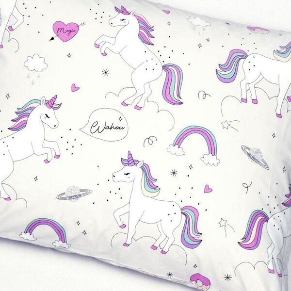 Povlečení KLASIK unicorn pastelová 140 x 200/70 x 90 cm