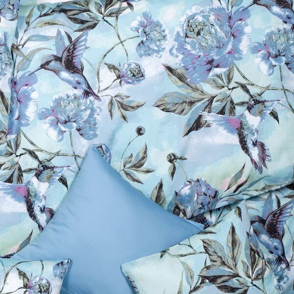 Povlečení SATÉN TENCEL DESIGN garden modrozelená 140 x 200/70 x 90 cm