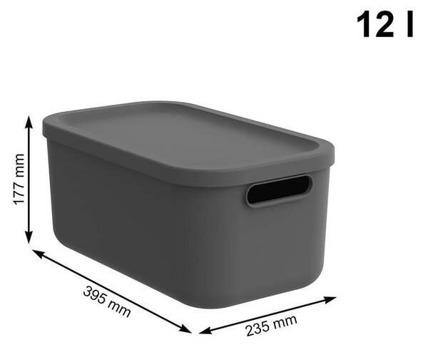 BOX S VÍKEM 12 l Rotho - Stohovatelné boxy