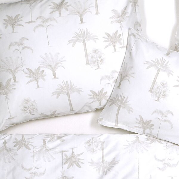 Povlečení SATÉN DESIGN date palms bílobéžová 140 x 200/70 x 90 cm
