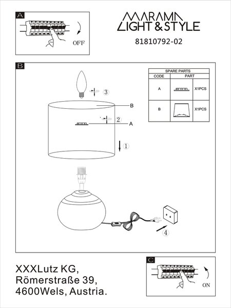 STOLNÍ LAMPA, E14, 16,5/26,5 cm Marama - Stolní lampy